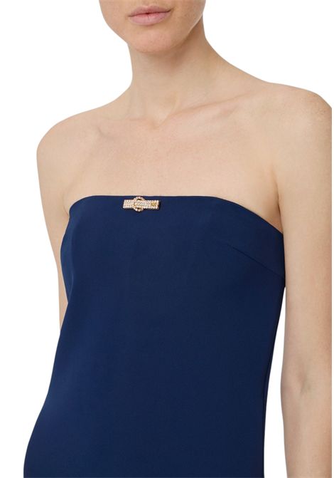 Abito Red Carpet in doppio crêpe leggero con dettaglio gioiello ELISABETTA FRANCHI | Abiti | ABR4652E2DC8